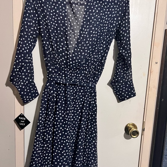 Kate and Lily Navy Polka Dot Dress 6 - Picture 8 of 10